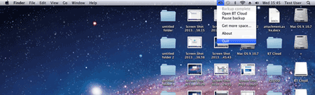 Closing BT Cloud on a Mac