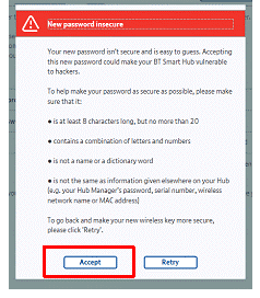 Changing the admin password on the BT Smart Hub 2