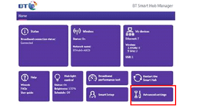 Set up port forwarding on the BT Smart Hub