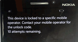 Locked mobile phone message